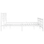 Metal bed frame with headboard and footboard white 193x203 cm by , Beds and slatted bases - Ref: Foro24-355634, Price: 106,33...