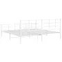 Metal bed frame with headboard and footboard white 193x203 cm by , Beds and slatted bases - Ref: Foro24-355634, Price: 106,33...