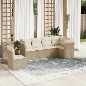 Garden sofa set with cushions 6 pieces beige synthetic rattan by , Garden sets - Ref: Foro24-3249537, Price: 407,03 €, Discou...