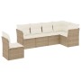 Garden sofa set with cushions 6 pieces beige synthetic rattan by , Garden sets - Ref: Foro24-3249537, Price: 407,20 €, Discou...