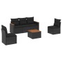 Set de sofás de jardín 6 piezas y cojines ratán sintético negro de , Conjuntos de jardín - Ref: Foro24-3258254, Precio: 367,91 €