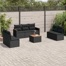 8-piece garden sofa set and black synthetic rattan cushions by , Garden sets - Ref: Foro24-3258282, Price: 471,21 €, Discount: %