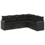 6-piece garden sofa set and black synthetic rattan cushions by , Garden sets - Ref: Foro24-3258401, Price: 411,21 €, Discount: %