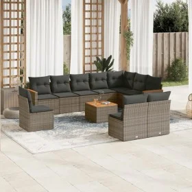 11-piece garden sofa set and gray synthetic rattan cushions by , Garden sets - Ref: Foro24-3258483, Price: 622,57 €, Discount: %