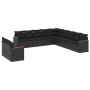 Set de sofás de jardín 11 pzas y cojines ratán sintético negro de , Conjuntos de jardín - Ref: Foro24-3258527, Precio: 740,13...