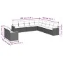 11-teiliges Gartensofa-Set und schwarze synthetische Rattankissen von , Gartensets - Ref: Foro24-3258527, Preis: 716,49 €, Ra...