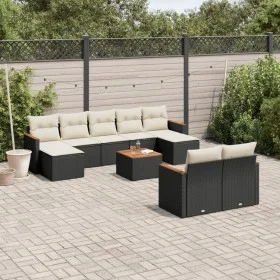 Garden sofa set 10 pieces with black synthetic rattan cushions by , Garden sets - Ref: Foro24-3258808, Price: 566,40 €, Disco...