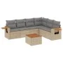 7-piece garden sofa set and beige synthetic rattan cushions by , Garden sets - Ref: Foro24-3259252, Price: 459,04 €, Discount: %