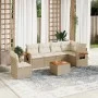 7-piece garden sofa set and beige synthetic rattan cushions by , Garden sets - Ref: Foro24-3259265, Price: 493,39 €, Discount: %