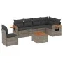 7-piece garden sofa set with gray PE rattan cushions by , Garden sets - Ref: Foro24-3259267, Price: 432,84 €, Discount: %
