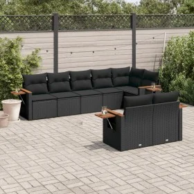 8-teiliges Gartensofa-Set und schwarze synthetische Rattankissen von , Gartensets - Ref: Foro24-3259388, Preis: 613,86 €, Rab...