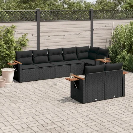 8-piece garden sofa set and black synthetic rattan cushions by , Garden sets - Ref: Foro24-3259388, Price: 614,06 €, Discount: %