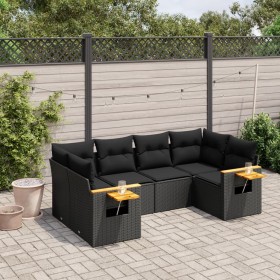 6-piece garden sofa set and black synthetic rattan cushions by , Garden sets - Ref: Foro24-3259500, Price: 486,59 €, Discount: %