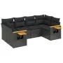 6-piece garden sofa set and black synthetic rattan cushions by , Garden sets - Ref: Foro24-3259500, Price: 450,76 €, Discount: %