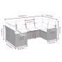 6-piece garden sofa set and black synthetic rattan cushions by , Garden sets - Ref: Foro24-3259500, Price: 450,76 €, Discount: %