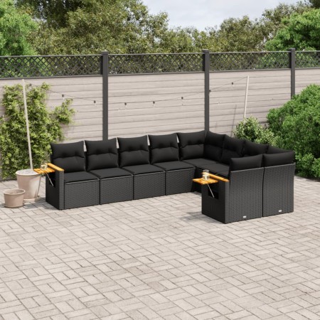 8-teiliges Gartensofa-Set und schwarze synthetische Rattankissen von , Gartensets - Ref: Foro24-3259542, Preis: 650,50 €, Rab...