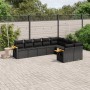 8-teiliges Gartensofa-Set und schwarze synthetische Rattankissen von , Gartensets - Ref: Foro24-3259542, Preis: 650,50 €, Rab...
