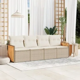 Juego de sofás jardín con cojines 4 pzas ratán sintético beige de , Conjuntos de jardín - Ref: Foro24-3259853, Precio: 313,91...