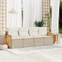Garden sofa set with cushions 4 pieces beige synthetic rattan by , Garden sets - Ref: Foro24-3259853, Price: 315,88 €, Discou...