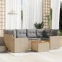 Set sofás de jardín 7 piezas y cojines ratán sintético beige de , Conjuntos de jardín - Ref: Foro24-3224022, Precio: 427,29 €...