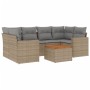 7-piece garden sofa set and beige synthetic rattan cushions by , Garden sets - Ref: Foro24-3224022, Price: 435,12 €, Discount: %