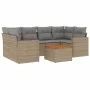 Set sofás de jardín 7 piezas y cojines ratán sintético beige de , Conjuntos de jardín - Ref: Foro24-3224022, Precio: 427,29 €...