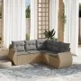 Garden sofa set with cushions 5 pieces beige synthetic rattan by , Garden sets - Ref: Foro24-3253686, Price: 368,66 €, Discou...