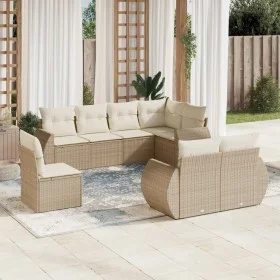 Garden sofa set with beige cushions 8 pcs PE rattan by , Garden sets - Ref: Foro24-3253975, Price: 664,99 €, Discount: %
