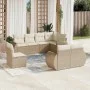 Garden sofa set with beige cushions 8 pcs PE rattan by , Garden sets - Ref: Foro24-3253975, Price: 664,99 €, Discount: %