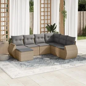 7-piece garden sofa set and beige synthetic rattan cushions by , Garden sets - Ref: Foro24-3254036, Price: 460,21 €, Discount: %