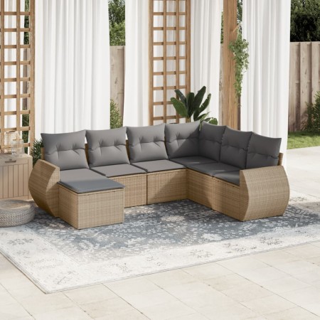 Set sofás de jardín 7 piezas y cojines ratán sintético beige | Foro24.es | Tu tienda online para hogar, jardín y más Foro24.es