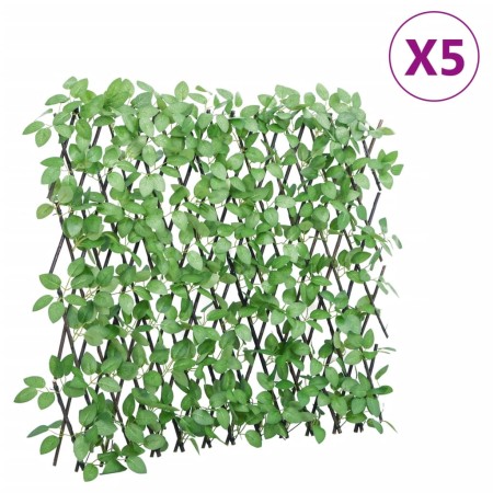 Enrejado expansible hiedra artificial verde 5 uds 180x65 cm by , fence panels - Ref: Foro24-366587, Price: 120,64 €, Discount: %