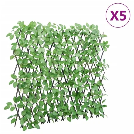 Erweiterbares Gitter mit künstlichem grünen Efeu, 5 Stück, 180x65 cm. von , Zaunpaneele - Ref: Foro24-366587, Preis: 135,67 €...