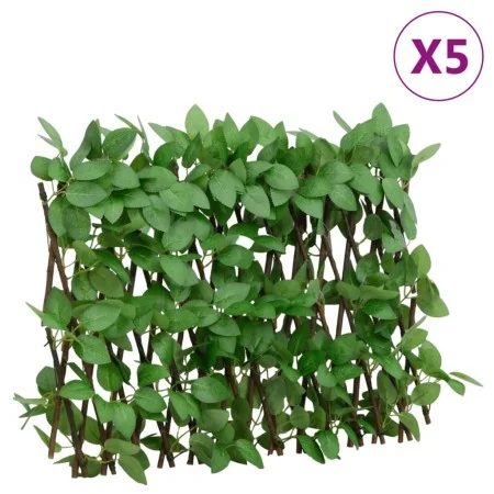Enrejado expandible hiedra artificial verde 5 uds 180x30 cm by , fence panels - Ref: Foro24-366585, Price: 63,84 €, Discount: %