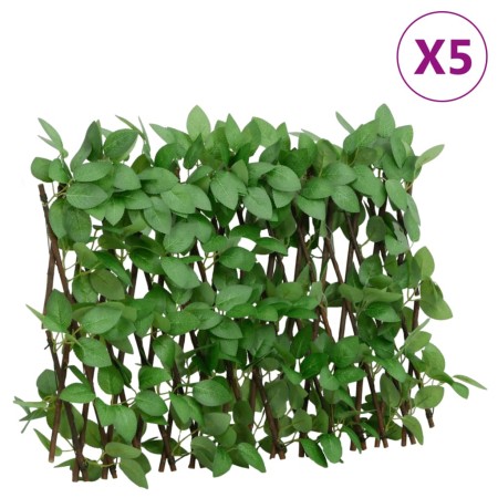 Erweiterbares Gitter mit künstlichem grünen Efeu, 5 Stück, 180x30 cm. von , Zaunpaneele - Ref: Foro24-366585, Preis: 58,38 €,...
