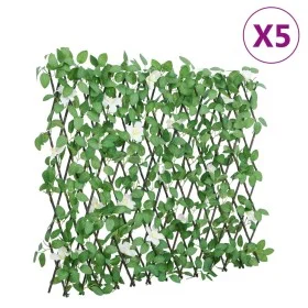 Enrejado expansible de hiedra artificial verde 5 uds 186x30 cm by , fence panels - Ref: Foro24-366591, Price: 123,98 €, Disco...