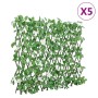 Enrejado expansible de hiedra artificial verde 5 uds 186x30 cm by , fence panels - Ref: Foro24-366591, Price: 145,32 €, Disco...