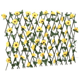 Enrejado valla expansible hiedra artificial amarillo 180x60 cm