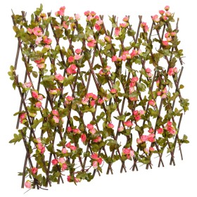 Enrejado valla expansible de hiedra artificial rosa 180x60 cm