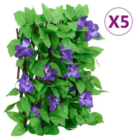 Green artificial ivy expandable trellis 5 pcs 180x20 cm by , fence panels - Ref: Foro24-366573, Price: 61,70 €, Discount: %