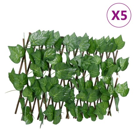 Erweiterbares grünes künstliches Rankengitter 5 Stück 180x20 cm von , Zaunpaneele - Ref: Foro24-366581, Preis: 29,38 €, Rabat...