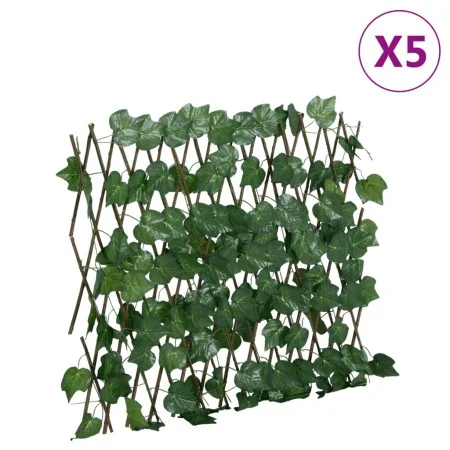 Expandable artificial green vine trellis 5 units 190x60 cm by , fence panels - Ref: Foro24-366583, Price: 57,66 €, Discount: %
