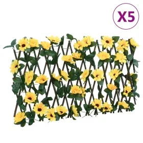 Expandable lattice artificial yellow ivy 5 units 180x20 cm by , fence panels - Ref: Foro24-366597, Price: 58,29 €, Discount: %