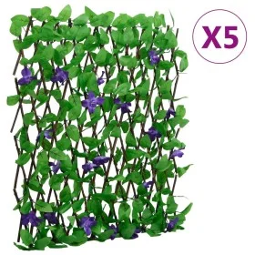 Green artificial ivy expandable trellis 5 units 180x70 cm by , fence panels - Ref: Foro24-366575, Price: 121,51 €, Discount: %