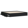 Black engineered wood bed frame with drawers 160x200 cm by , Beds and slatted bases - Ref: Foro24-3207260, Price: 202,92 €, D...