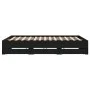 Black engineered wood bed frame with drawers 160x200 cm by , Beds and slatted bases - Ref: Foro24-3207260, Price: 200,50 €, D...