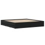 Black engineered wood bed frame with drawers 160x200 cm by , Beds and slatted bases - Ref: Foro24-3207260, Price: 202,92 €, D...