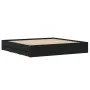 Black engineered wood bed frame with drawers 160x200 cm by , Beds and slatted bases - Ref: Foro24-3207260, Price: 200,50 €, D...