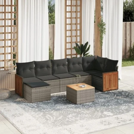 8-piece garden sofa set and gray synthetic rattan cushions by , Garden sets - Ref: Foro24-3227880, Price: 466,82 €, Discount: %