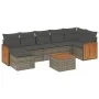 8-piece garden sofa set and gray synthetic rattan cushions by , Garden sets - Ref: Foro24-3227880, Price: 466,82 €, Discount: %